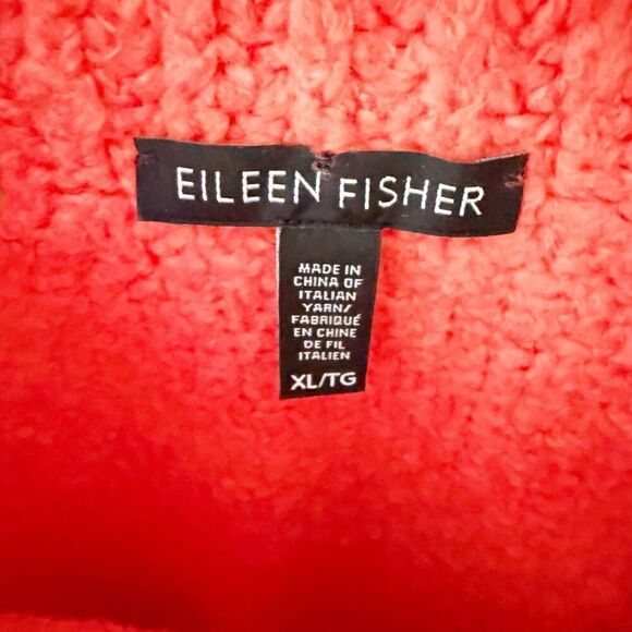EILEEN FISHER | Orange Lory Organic Cotton Blend Sweater Knit | Size XL - Picture 5 of 7